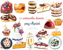 Watercolor cake, dessert clipart By SpringArtShop ...