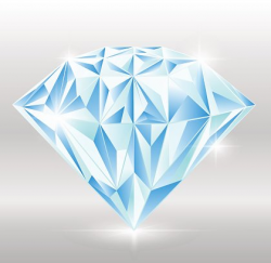 Diamond isolated on white photo-realistic vector ...