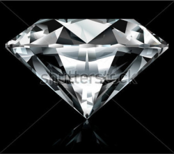 realistic Diamond Illustration on Black Background Vector ...