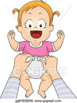 Vector Art - Kid baby girl mom change diaper. EPS clipart ...