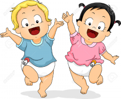 Baby In Diaper Clipart | Free download best Baby In Diaper ...