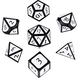 Hestya 7 Pieces Metal Dices Set DND Game Polyhedral Solid Metal D&D Dice  Set with Storage Bag and Zinc Alloy with Enamel for Role Playing Game ...
