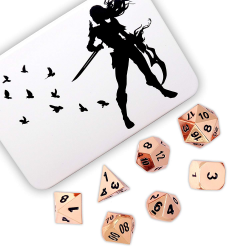 Rose Gold / Copper (Metal) D&D Dice Set for RPGs