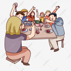 Hand Drawn Cartoon Friends Gathering Scenes Colleagues ...