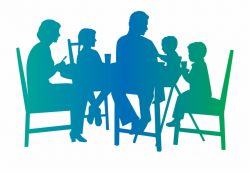Family Dinner Table Silhouette - Clip Art Library