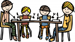 Family Dinner At Table clipart free image