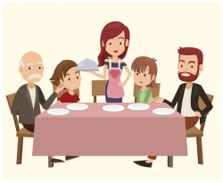 Family On Dinner Table - Download Free Vectors, Clipart ...