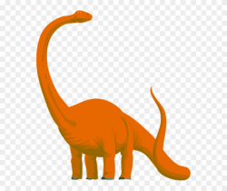 Dinosaur Tail Cliparts - Orange Long Neck Dinosaur - Png Download ...