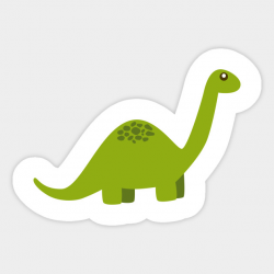 Cute Long Neck Green Dinosaur