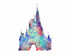 Disney Castle Cinderella Colorful Pretty Splatter Easy ...