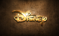 Download wallpapers Disney golden logo, artwork, brown metal ...