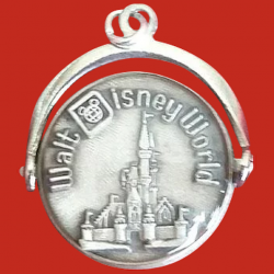 Vintage WALT DISNEY WORLD Castle Silver Spinner Charm