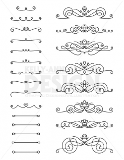 Flourishes Clipart, Text Divider, Digital Border, Decorative ...