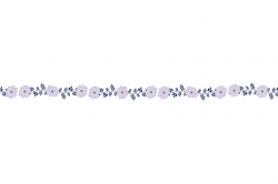 Violet blue flower border clipart, Floral border divider