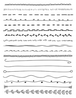 18 Hand Drawn Doodle Lines Set #1 | PNG + Vector Clipart | Border, Divider