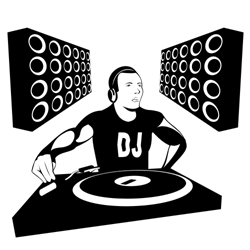 Dj clipart black and white - Clip Art Library