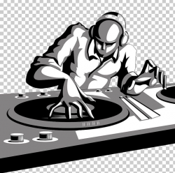 Disc Jockey DJ Mixer Cartoon PNG, Clipart, Black And White ...