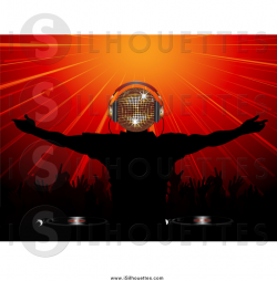 Clipart of a 3d Gold Disco Headed Dj Wearing Headphones and ...