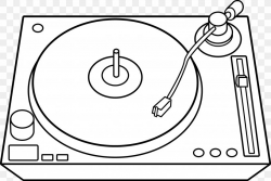 Disc Jockey Coloring Book Phonograph Record DJ Mixer Clip ...