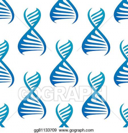 Vector Clipart - Blue dna helices seamless pattern. Vector ...