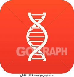 Vector Art - Dna spiral icon digital red. EPS clipart ...