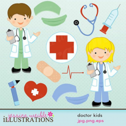 Doctor Kids Cute Digital Clipart for Commercial or Personal ...