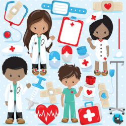 Doctor clipart commercial use, vector graphics, digital - CL1101