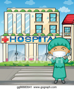 Vector Stock - A doctor in front of the hospital. Clipart ...