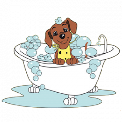Dog bathtub clipart collection
