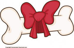 Dog Bone With Bow Clipart