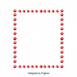 Red Dog Paw Prints Border Red Dogs, Dog, Clipart, Paw PNG and PSD ...