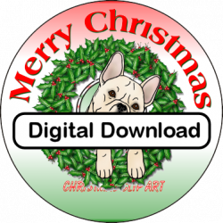 French Bulldog Christmas Clip Art - Digital Download — Argostar Dog Art