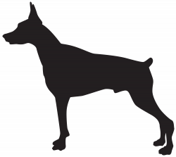 Doberman Dog Silhouette PNG Transparent Clip Art Image | Gallery ...