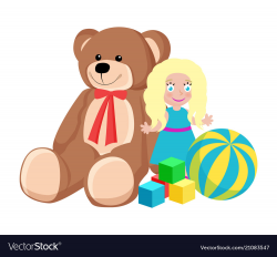 Teddy bear and doll toys set