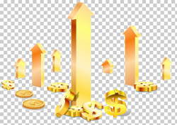 Cartoon Economic growth Illustration, Dollar gold prices ...