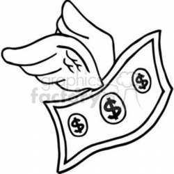 3299-Flying-Dollar clipart. Royalty-free clipart # 380568