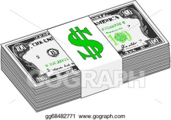 EPS Vector - United states us dollar bills . Stock Clipart ...