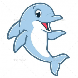 Cartoon Dolphin Vector illustration of a cute happy dolphin for ...