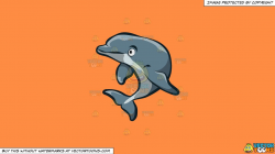 Clipart: A Playful Dolphin on a Solid Mango Orange Ff8C42 Background