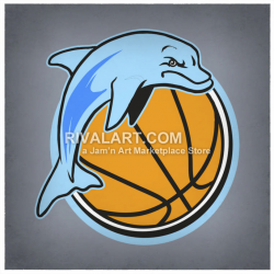 Dolphins Basketball Graphic