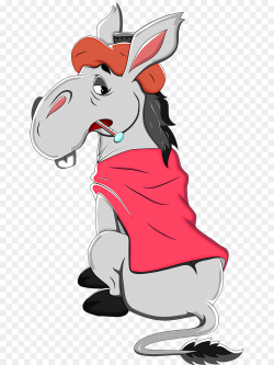 Donkey Cartoon clipart - Horse, Red, White, transparent clip art