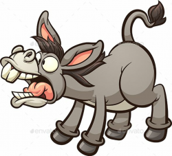 Braying Donkey Braying cartoon donkey. Vector clip art ...