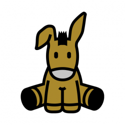 Cute Sitting Donkey Clipart