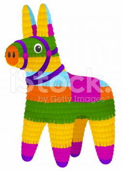 Vector illustration of a colorful piñata in the shape of a ...