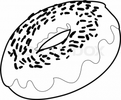 Fresh donut icon. Outline illustration ... | Stock vector ...