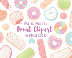 Pastel Donut Clipart, Doughnut Clipart, Pastry Illustration ...