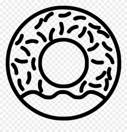 Bakery Donut Donuts Sweet Svg Png Icon - Doughnut Clipart Black And ...