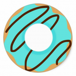 Chocolate Drizzle Blue Donut Classic Round Sticker | Zazzle.com in ...
