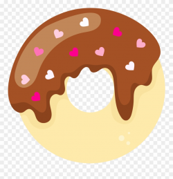 Chocolate Heart Doughnut - Doughnut Kawaii Clip Art - Png Download ...