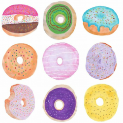 Watercolor donuts, doughnuts clipart, donut clip art, watercolour ...